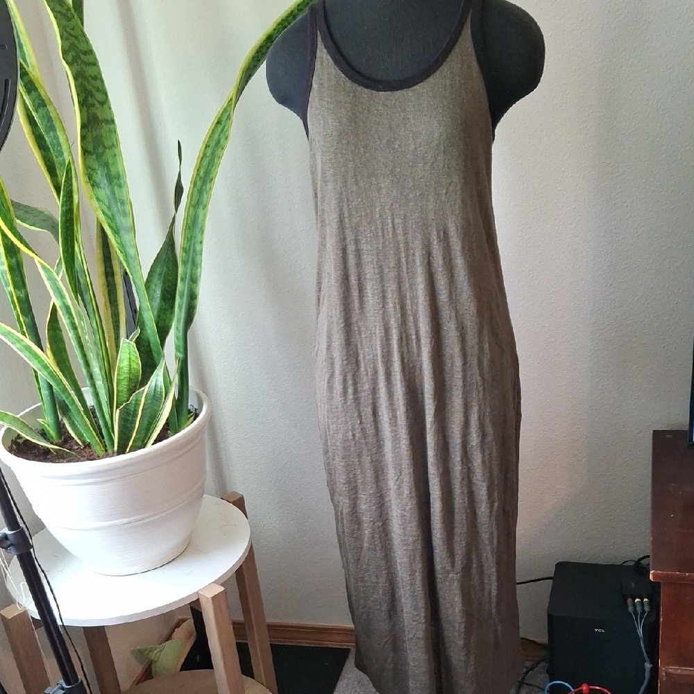 Dkny Green Black Halter Sleeveless Sundress Coverup
